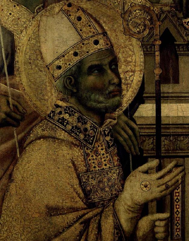 Duccio di Buoninsegna en helgonbiskop France oil painting art